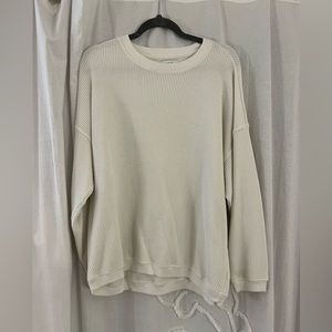 Aerie Oversized Waffle print crew neck long sleeve